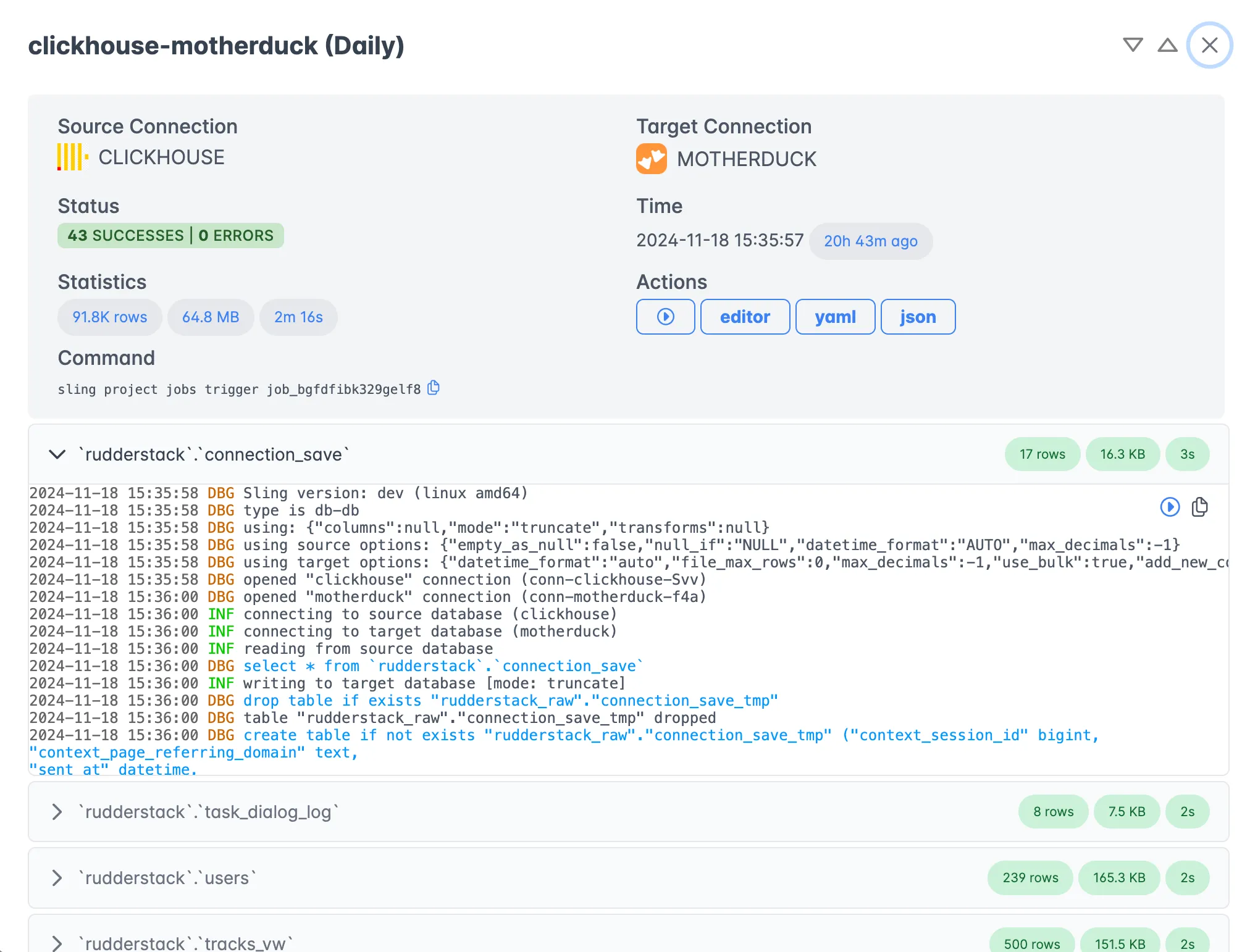 Sling Execution Monitoring